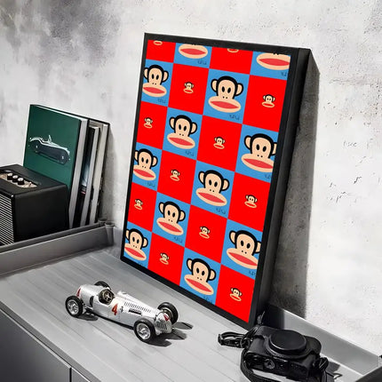 P-Paul Frank Poster Stickers Mural Painting Self-Adhesive Wall Decals for Bedroom Living Room Home HD Decor Gift