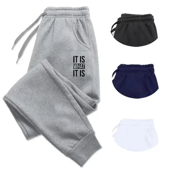 Men's Women Color Thick Feel Sweatpants Winter Spring Joggers Drawstring Elastic Waist Casual Warm Trousers for Outfits Street