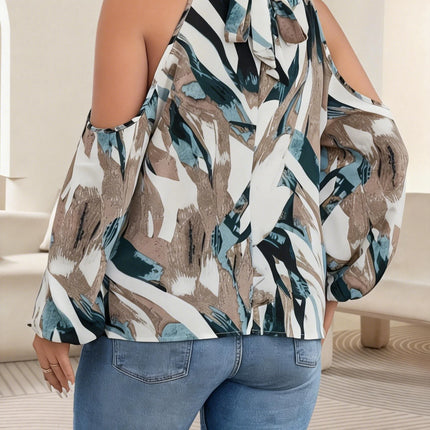 Plus Size Spring Autumn Women Elegant Halter Shirt Casual Fashion Office Lady Off the Shoulder Long Sleeve Tops