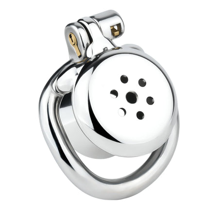 FRRK 268 Flat Button Sissies Male Chastity Cage, 240 Steel Urethral Inverted Chastity Belt, Slave Man Sex Toy Anti-Cheating