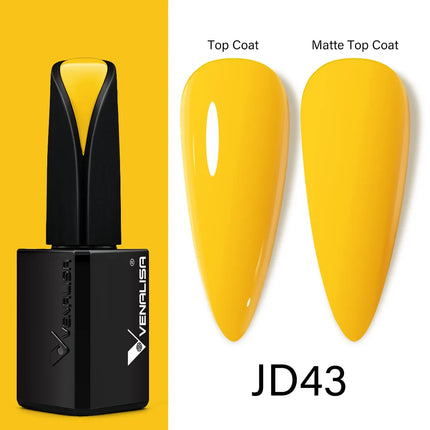 Venalisa15ML Silky Matte TPO FREE Topcoat No Cleaning Nail Lacquer Full Coverage Long Lasting Gorgeous Color Nail Varnish