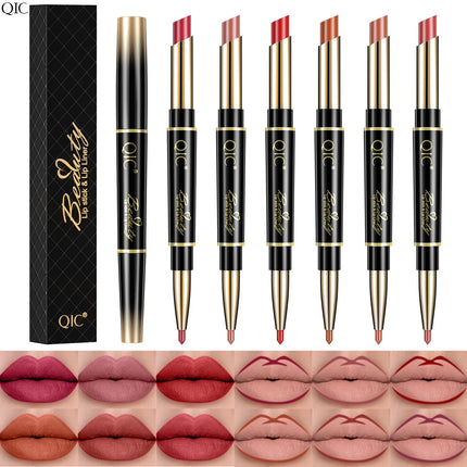 2 IN 1 Lip Liner Waterproof Matte Lipstick Pencil Sexy Red Long Lasting Lipliner Makeup Cosmetics