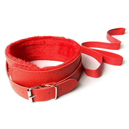 BDSM Sex Toys PU Leather Plush Neck Collar with Chain Leash for Woman Restraint Fetish Dog Slave Erotic kit Flirting Couples