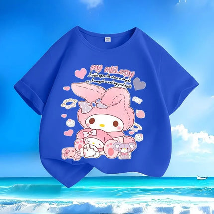 Limited Time Low Price Kuromi Kids T-Shirts | Trendy Summer | Cute Cartoon Crew Neck Loose & Versatile Tops for Boys & Girls