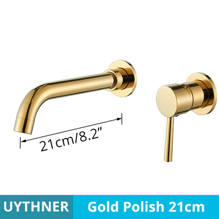 Brushed Gold/Black Basin Faucet Concealed Wall Mounted For Bathroom Faucets Bath Basin Sink Tap Bathtub Hot And Cold Water Mixer