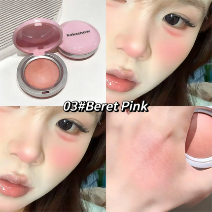 Kakashow Single Color Blush Silky Matte Delicate Powder Natural Pink Rouge for Facial Makeup