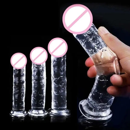 Realistic Silicone-Like Soft Dildo for Women - Strong Suction Cup, Lesbian Female Intimate Masturbator Adult Products Toy