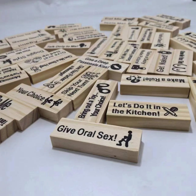 Five Versions To Choose From 48pcs Couple Flirting Building Block Game Stacking Tower Game Adult Party Entertainment Sex Product