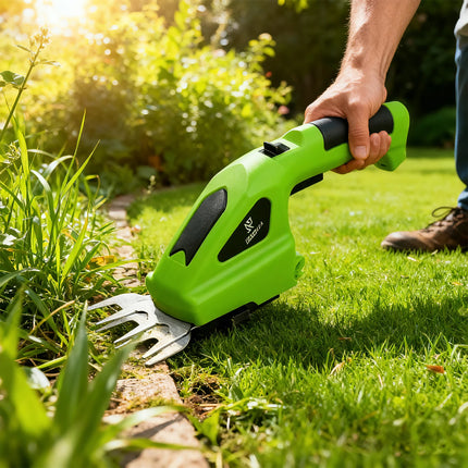 2 In 1 Cordless Electric Hedge Trimmer Rechargeable Handheld Household Lawn Shrub Weeding Pruning Mower Garden Tools