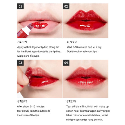 6 Color Lip Gloss Peel-Off Lipstick with Long-Lasting Color, Waterproof Lip Gloss