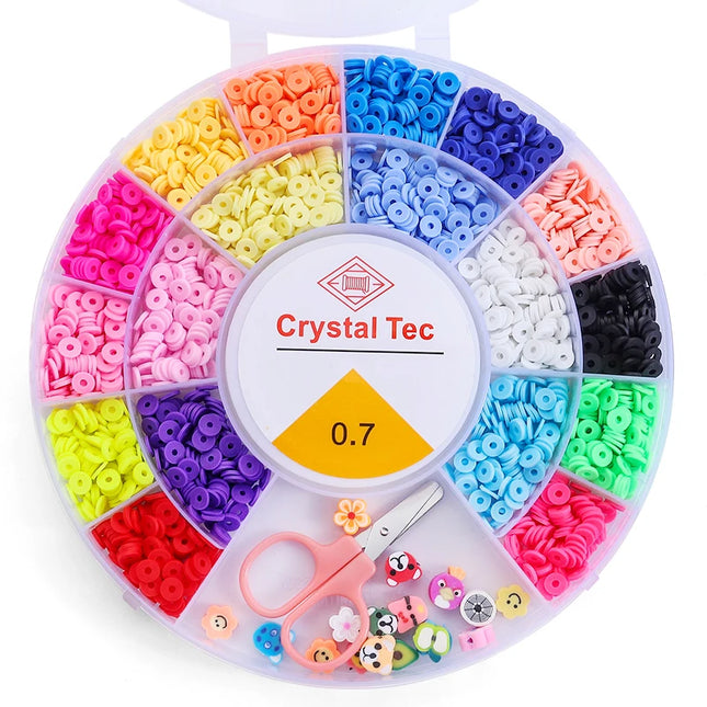 8 Styles Clay Beads Bracelet Making Kit Seed Letter Alphabet DIY Art Craft Beads Kit with Charms for Jewelry Making Crafts Gifts
