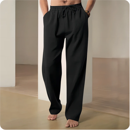 2025 New Men Spring Summer Quality Trousers Mens Cotton Hemp Breathable Comfortable Casual Home Straight Pants Linen Men's Pants