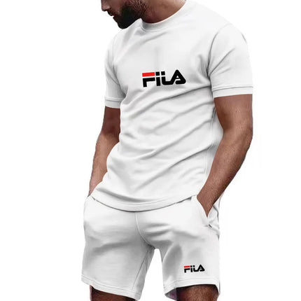 Men's Summer Casual Sports Two-Piece Set - Short-Sleeve Breathable Quick-Dry T-Shirt And Shorts for Outdoor Running Fitness