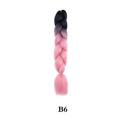 Synthetic 24inch 1Pcs Ombre Jumbo Braiding Hair Extensions High Temperature Fiber Hair Extensions for Box Braids Braiding Hair