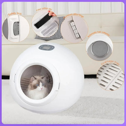 55L Ultra Quiet Pet Hair Dryer Box, 25-50℃ Temp Control, Automatic Safety Machine for Dogs & Cats, Custom