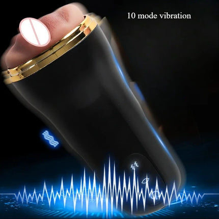 Automatic Male Masturbation Cup 3D Realistic Vaginal Penis Vacuum Trainer Pocket Pussy Vibrator Blowjob Dicks Pump Men Sex Toys