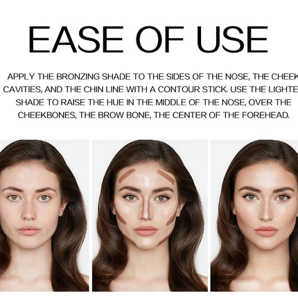 Double-head Face Bronzer Contour Stick Cream Makeup Light Dark Shadow Lasting Concealer Facial Brighten Contouring With Brush
