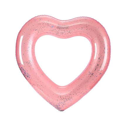 Inflatable Swimming Ring Love Swimming Ring Sequined Swimming Ring Pvc Heart-shaped Floating Ring Floating Row 120cm Water