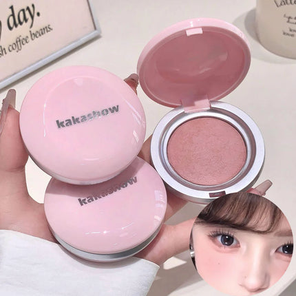 Kakashow Single Color Blush Silky Matte Delicate Powder Natural Pink Rouge for Facial Makeup