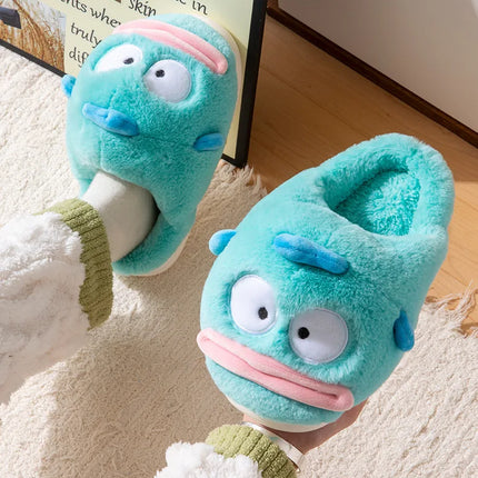 Hangyodon Anime Cartoon Peripheral Cotton Slipper Winter Home Cute Thick Bottom Warm Plush Cotton Outdoor Cute Couple Shoes Gift