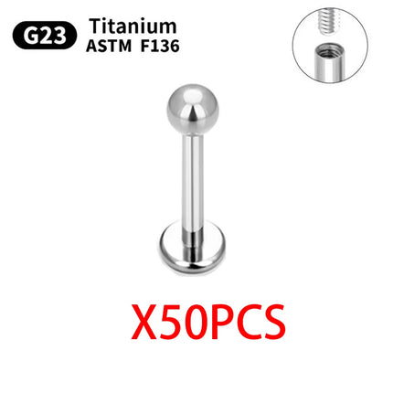 Wholesale 5/50PCS G23 Titanium Eyebrow Piercing Nose Ring Septum Helix Cartilage Piercing C rod Body Jewelry For Women