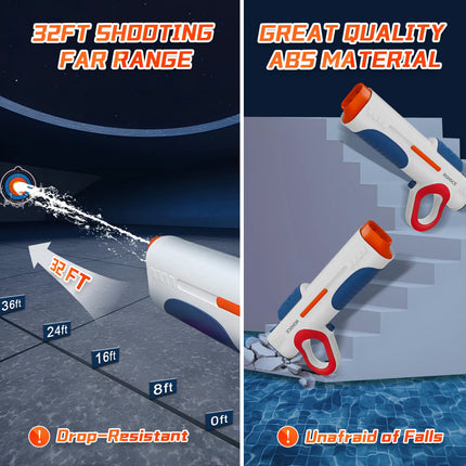 Electric Water Gun Most Powerful Automatic Water Gun Long Range Classic Big Electronic Watergun, Electric Squirt Gun Water Blaster Toy for Kids Summer Outdoor Pool Party Holiday Deals