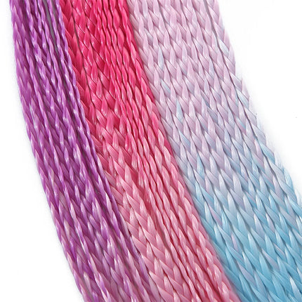 AZQUEEN Synthetic Colored Long Braided Ponytail Extensions With Elastic Band Rainbow Braid Pony Tail Hairpiece For Girl Kids
