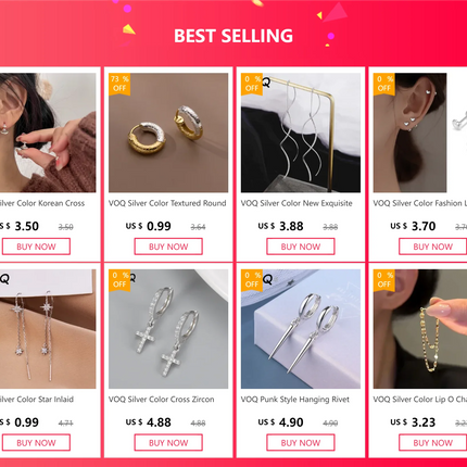 VOQ Silver Color Lip O Chain Tassel Earrings Women's Rear Hanging Double Chain Earrings Summer Beach Party Jewelry
