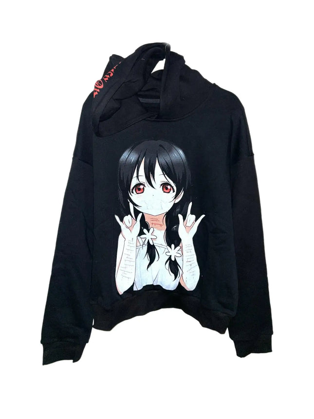 Winter Japanese Harajuku Style Cartoon Character Design Men's Hoodie 2025 Y2k Anime Print Fashion Men's and Women's Loose Top