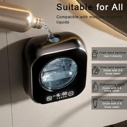 Smart Induction Hand Washer Sensor Wall Mounted Foam Infrared Sensor Liquid Soap Dispensers with Temperature Digital Display