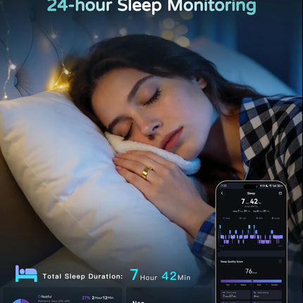 AURA Matt Smart Ring Fitness Sports Health Monitor Sleep Temperature Top Quality Long Battery Rose Gold Ring for Woman Ladies