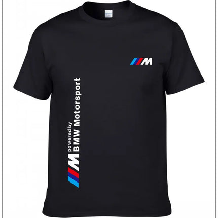 BMW Official Summer Short-sleeved T-shirt Car Classic Simple Logo Men's Women's Clothing Printing Pure Cotton Fashion High-end