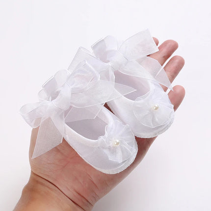 Multiple Options Newborn Baby First Baptist Shoe: Newborn Boy and Girl White Baptist Shoes Soft Sole Walking Shoes Size-9CM-10CM