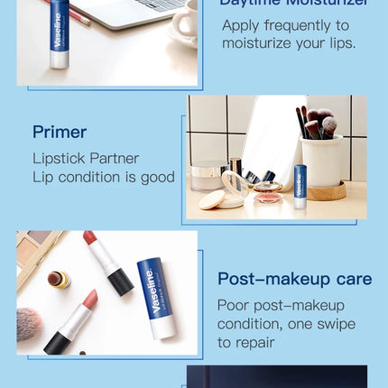 Vaseline 1/2/3/4/5/10/15pcs Moisturizing Lipstick Base Moisturizer Makeup Natural Plant Lip Care Petrolatum Jelly Lip Balms