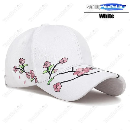 New national trend duckbill cap sun hat spring and autumn plum blossom embroidery national style curved brim baseball cap