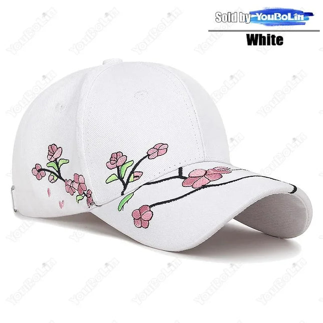New national trend duckbill cap sun hat spring and autumn plum blossom embroidery national style curved brim baseball cap