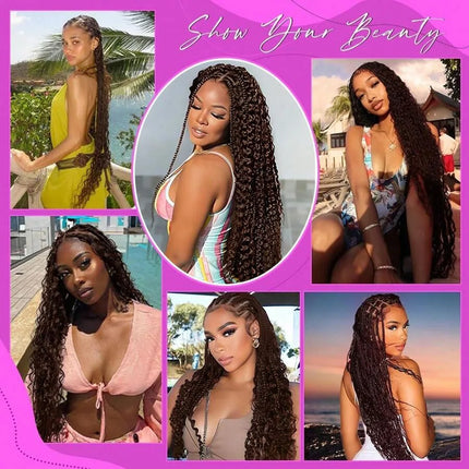 110g Deep Wave Bulk Human Hair For Braiding 2 Bundle Brazilian Virgin Curly Hair Extensions For Boho Braids #4 22 Inch