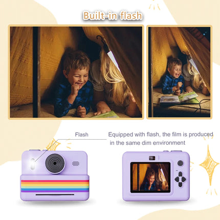 2.8 Inch Instant Print Camera, Digital Video Camera With 3 Rolls of Thermal Printing Paper, 0 Ink Printing Toy Camera for Kids