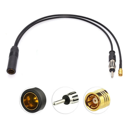 DAB & FM / AM Car Radio Aerial Active Antenna SMB DIN Splitter Adapter Cable Car Radio Active Antenna Auto Parts