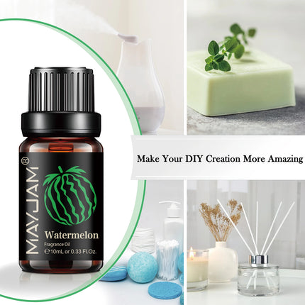 MAYJAM Fruit Essential Oil 10ml Cherry Banana Papaya Grape Litchi Guava Kiwifruit Pear Fig Fragrance Oil for Diffuser Candle