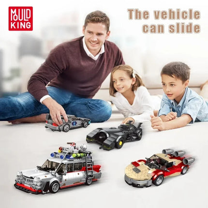 636PCS MOULD KING 27020 10021S Mini Ghost Bus Model ECTO-1 Technical Car Model Toys Assembly Building Block Kit Brick Kids Gifts