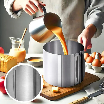 Stainless Steel 16-30cm Telescopic Mousse Ring Round Mold Rustproof Adjustable With Scale Heightened Cake Rings For Baking