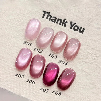 MIANEL 12ML Burning Love Cat Eye Gel Polish 2025 New Arrival - Brightening Dragon Fruit Pink with Glass Bead Cat Eye Nail Art