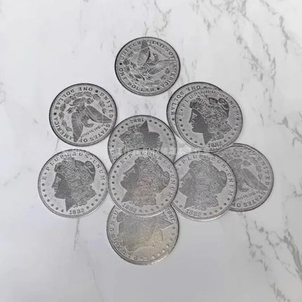 10pcs Super Thin Palming Coins (Half Dollar/Morgan) Magic Tricks Appearing/Vanishing Coin Magia Accessories Gimmicks Props Fun