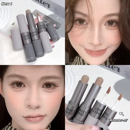 Double-ended Moisturizing Matte Concealer Contour Stick Smooth Lasting 3D Nose Shadow Waterproof Face Bronzer Contour Makeup