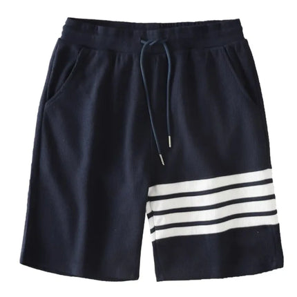 Four bar shorts men's summer new style waffle style trendy men's sports and leisure five quarter pants men's cross-border foreig