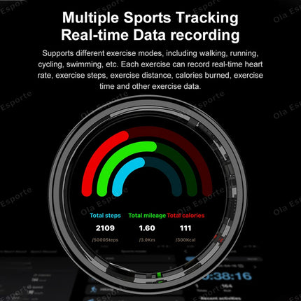 Smart Ring With Charging Case 5ATM Waterproof Blood Oxygen Heart Rate Sleep Health Monitoring Sports Ring Men Women Fashion Ring