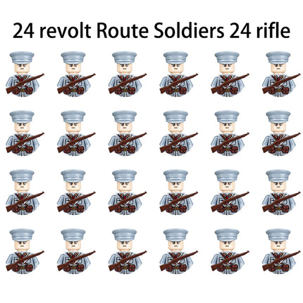 WWII Infantry Military Soldier War National Army Mini Gun Weapon Models Building Blocks Building Blocks Toys for Kids