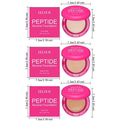 Peptide Bounce Balm Foundation Lasting Full Coverage Concealer Covers Spot Blemishes Brightening Oil Control Makeup Base Cream