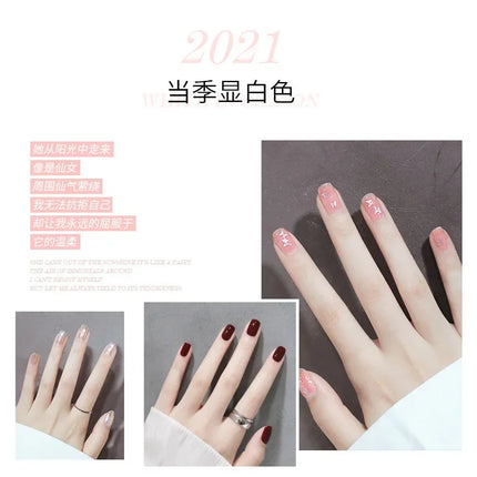 8ml Water-based Nail Polish No Baking Long Lasting Semi-permanent Quick Dry non-peelable Nail Varnish DIY Fashion Manicure